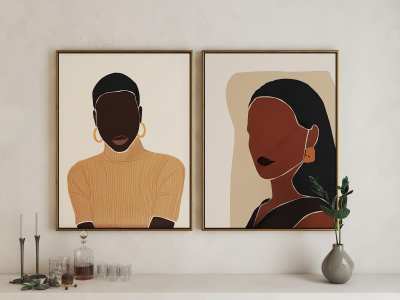 现代挂画3D模型下载